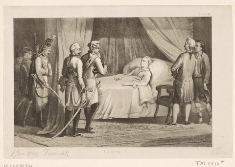 Prince Frederick on his deathbed, 1799, Clemens Prosper Schreurs, 1853 - 1861 Canvas Print