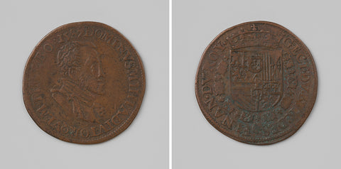 Philip II, King of Spain, calculation medal of the Council of Finance, anonymous, 1587 Canvas Print