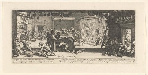 Soldiers plunder a farm, Jacques Callot, 1633 Canvas Print