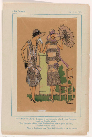 Très Parisien, 1925, No. 7 : 14.- PRIX DE DIANE. - Elegant and very pretty (...), Huberto, 1925 Canvas Print