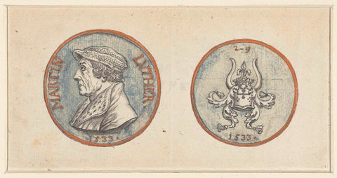 Design for a medal with Martin Luther, anonymous, c. 1700 - c. 1800 Canvas Print