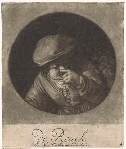 De Reuk: boy squeezes his nose shut, Jacob Gole, 1670 - 1724 Canvas Print