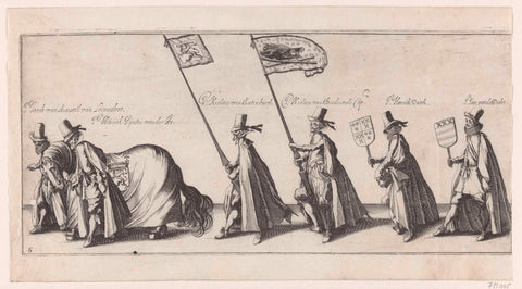 The funeral procession (plate 6), 1615, Simon Frisius, 1615 Canvas Print