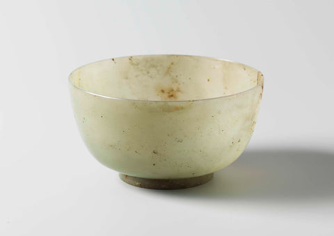 Bowl of smooth-polished jade, anonymous, c. 1700 - c. 1800 Canvas Print