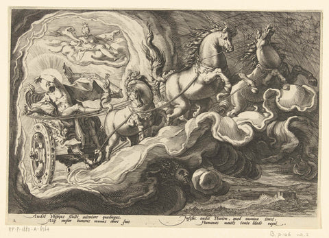 Phaëthon rides his father's car, Hendrick Goltzius (workshop of), 1590 Canvas Print