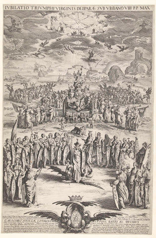Triumph of the Virgin Mary, Jacques Callot, 1625 Canvas Print