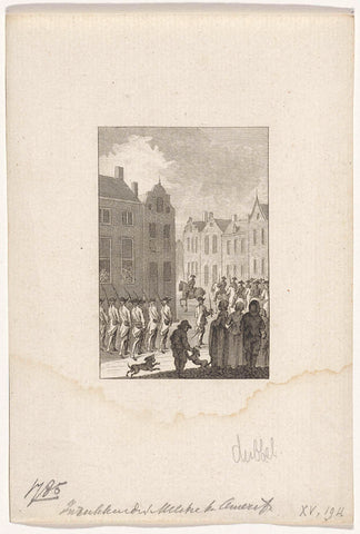 Inrukken van militairen in Amersfoort, 1785, Reinier Vinkeles (I), 1783 - 1795 Canvas Print