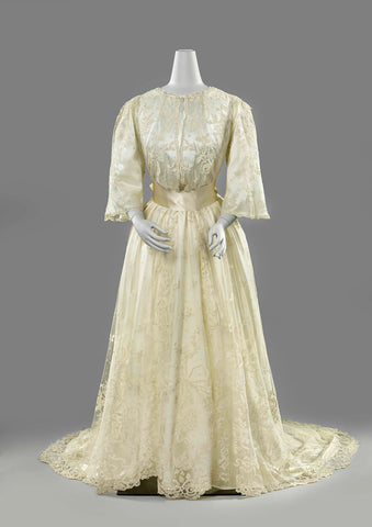 Lace wedding dress, anonymous, c. 1889 - c. 1892 Canvas Print