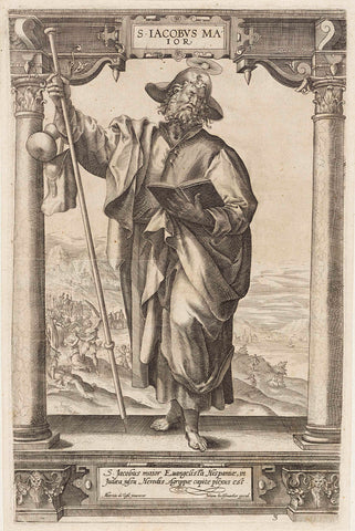 Saint James the Greater, Hieronymus Wierix, 1580 - 1613 Canvas Print