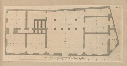 Floor plan of the ground floor of the Palazzo Giacomo Lomellini in Genoa, Nicolaes Ryckmans, 1622 Canvas Print