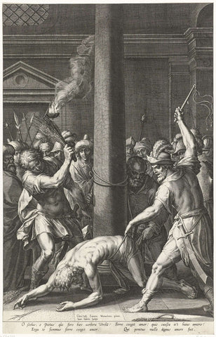 Christ Flogging, Johann Sadeler (I), 1589 Canvas Print