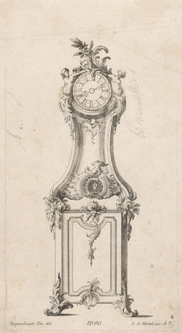 Clock with female figures, anonymous, 1721 - 1775 Canvas Print