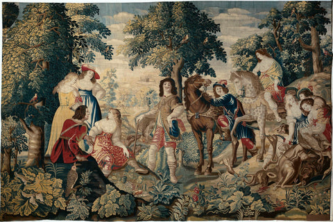 Rest in the forest, Maximilian van der Gucht, c. 1650 Canvas Print