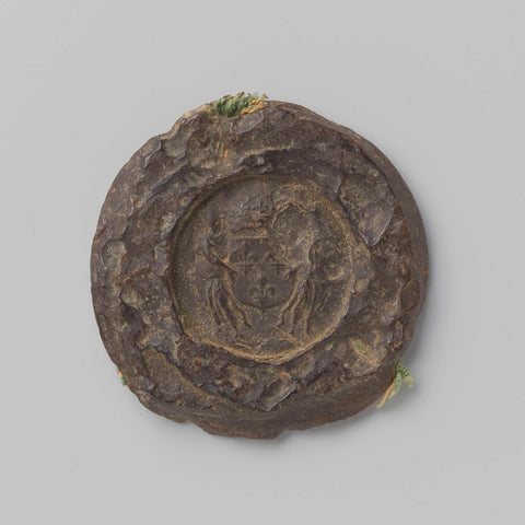 Great seal of Louis XIV belonging to the diploma in which Cornelis Lampsins was elevated to baron of Tobago and knight of St. Michel, anonymous, 1662 Canvas Print