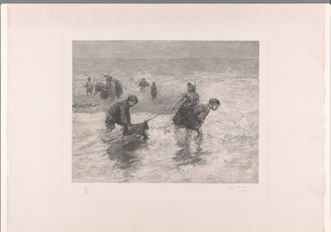 Copy of The shrimp fishers (see RP-P-1890-A-16145), Henri Wouters, 1876 - 1935 Canvas Print