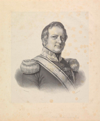 Portrait of Hendrik Merkus de Kock, Isaac Cornelis Elink Sterk, after 1854 Canvas Print