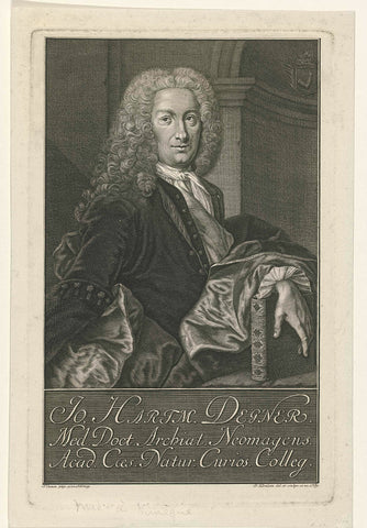 Portrait of Jan Hartmann Degner, Johannes Körnlein, 1741 Canvas Print