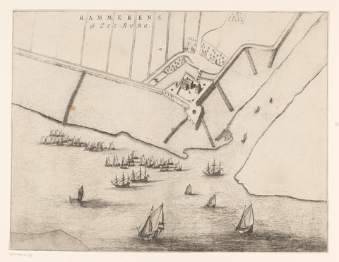 Map of Fort Rammekens, anonymous, c. 1698 - c. 1704 Canvas Print