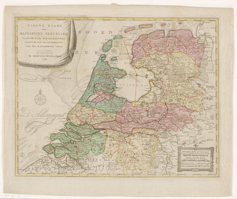 Map of the Batavian Republic, 1798, anonymous, 1798 Canvas Print