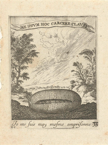 Landscape with cocoon, Albert Flamen, 1672 Canvas Print