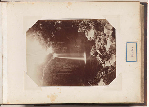 Boy at the waterfall of S. Vicente in Madeira, anonymous, c. 1885 - c. 1910 Canvas Print