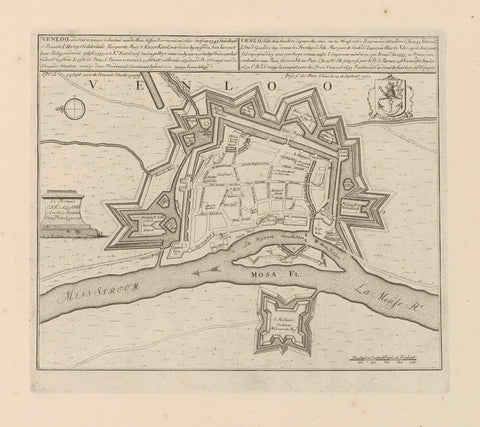 Map of Venlo, Abraham Allard, 1702 - 1733 Canvas Print