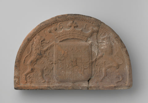 Hairdryer stone with had weapon of Prince Maurits of Orange Nassau, anonymous, 1611 Canvas Print