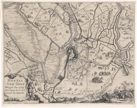 Map of the Siege and Conquest of Sas-van-Gent, 1644, Dirk Stoop, 1651 - 1652 Canvas Print