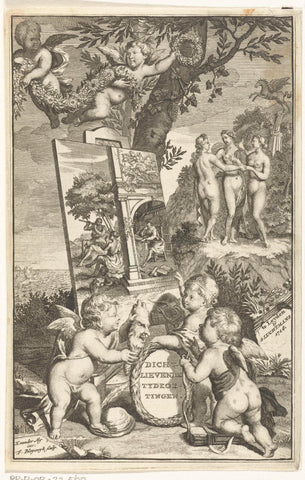 Allegory of poetry, François van Bleyswijck, 1718 Canvas Print