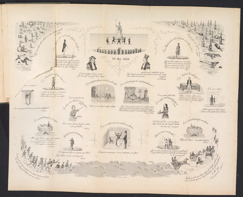 Cartoon in Utrechtse studentenalmanak, 1849, anonymous, 1849 Canvas Print