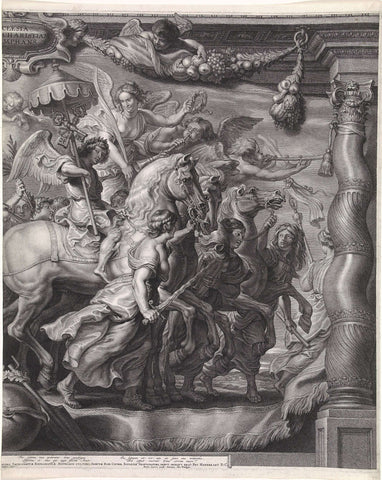 Triumph of the Church by the Eucharist, right leaf, Schelte Adamsz. Bolswert, 1596 - 1659 Canvas Print