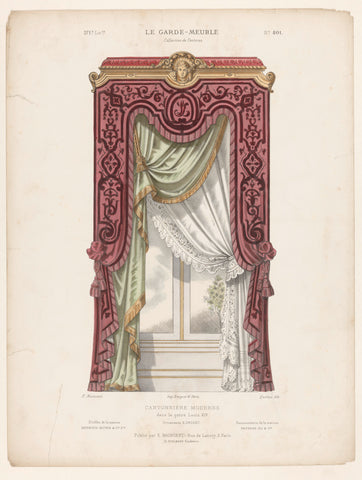 Window with cantonnière and curtains, Quéton, c. 1885 - c. 1895 Canvas Print