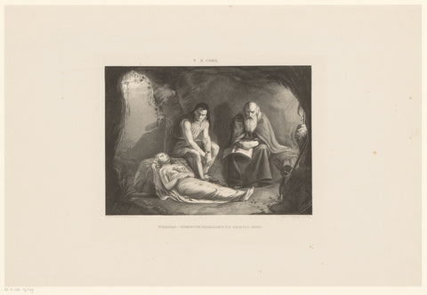 Chactas and hermit at body of Atala, Frederik Hendrik Weissenbruch, 1856 Canvas Print