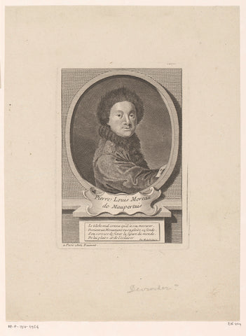 Portrait of Pierre Louis Maupertuis, Etienne Desrochers, c. 1726 Canvas Print