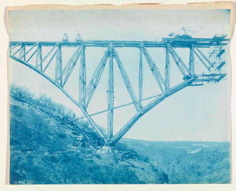 Construction of viaur viaduct in France by Societé de Construction des Battignolles, 15 May 1901, anonymous, 1901 Canvas Print