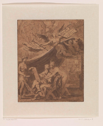 Frontispiece Design for Het groot Schilderboek, Philip Tidemann, 1702 Canvas Print