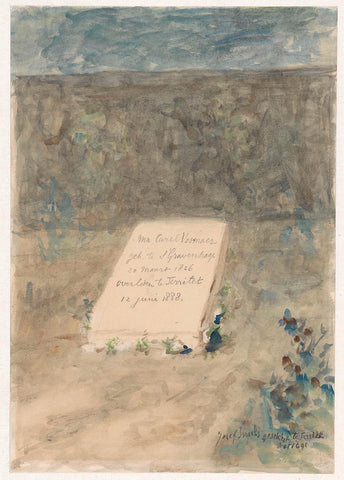 Grave of Mr. Carel Vosmaer in Territet, Jozef Israëls, 1891 Canvas Print