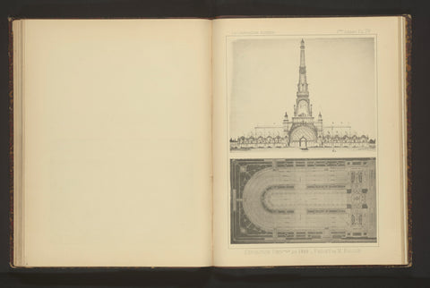 Two reproductions of designs for the Paris World's Fair in 1889 by Gustave Raulin, anonymous, c. 1881 - in or before 1886 Canvas Print