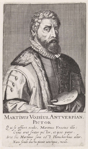 Portrait of Maerten de Vos, Simon Frisius, 1610 Canvas Print