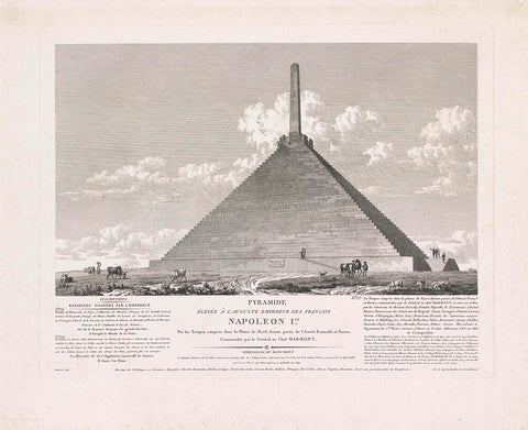 Pyramide van Austerlitz, 1805, Louis Pierre Baltard, 1805 Canvas Print