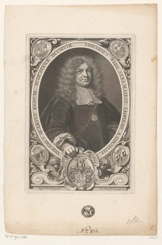 Portret van Leonhard Weiß, Elias Hainzelmann, 1679 Canvas Print