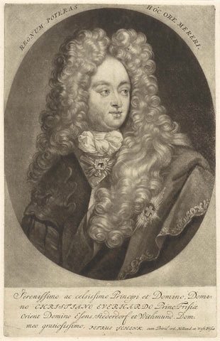 Portret van Christiaan Eberhard van Oost-Friesland, Pieter Schenk (I), 1670 - 1713 Canvas Print