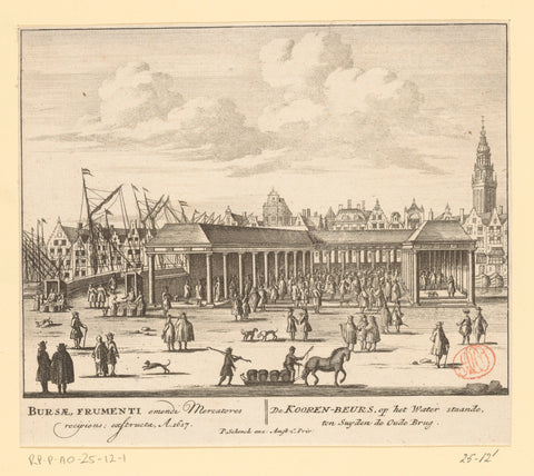 View of the Korenbeurs in Amsterdam, anonymous, 1757 - 1766 Canvas Print