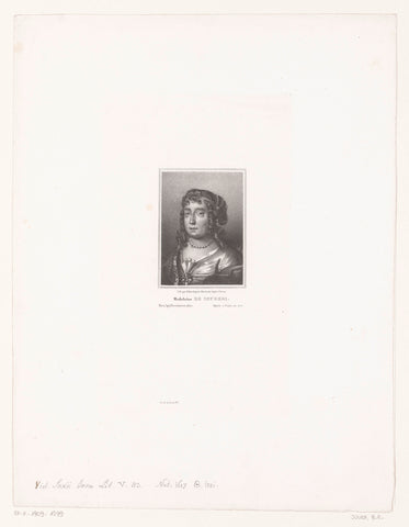 Portrait of Madeleine de Scudéry, Bernard Romain Julien, 1830 Canvas Print