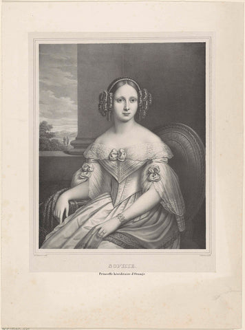 Portret van Sophie van Württemberg, Johann Georg Schreiner, 1839 - 1859 Canvas Print