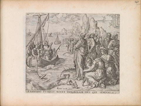 Christ tells parables from a ship, Pieter Jalhea Furnius, 1643 Canvas Print