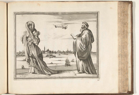 Two inhabitants of Venice, 1726, Aldert Meyer, 1726 Canvas Print