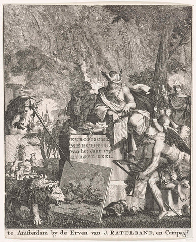 Title page for the Europische Mercurius of 1734, Jan Ruyter (attributed to), 1734 Canvas Print