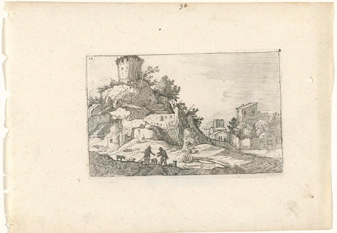 Ruin of a tower, Willem van Nieulandt (II), 1594 - 1685 Canvas Print