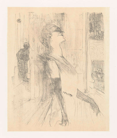 Portrait of actress Yvette Guilbert during performance, Henri de Toulouse-Lautrec, 1898 Canvas Print